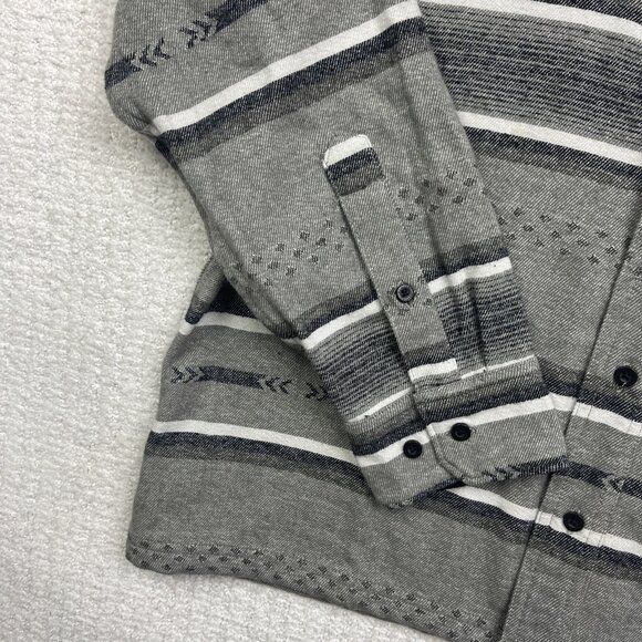 NWT Dravus Shirt Mens S Grey Aztec Print AOP LongSleeve Button Up Flannel Skate - Picture 6 of 13